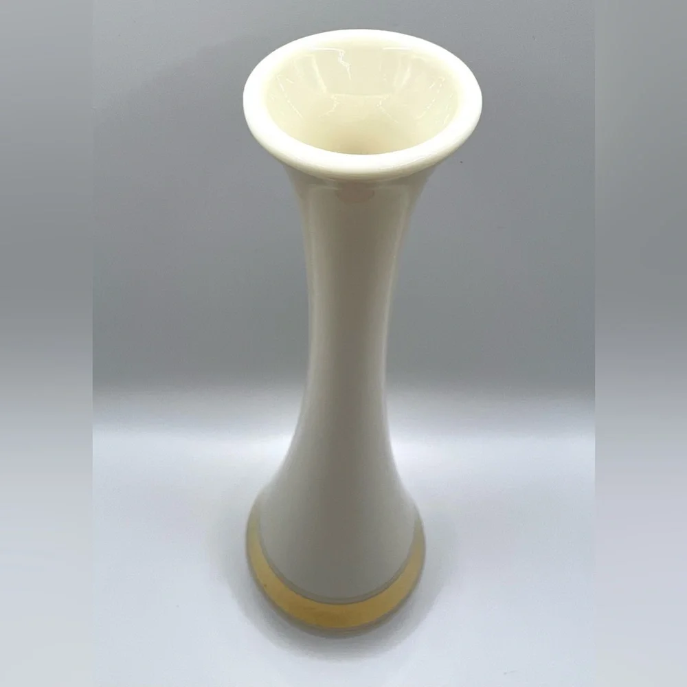 Vintage Lenox Tall Vase with Hand Decorated 24k Gold Band